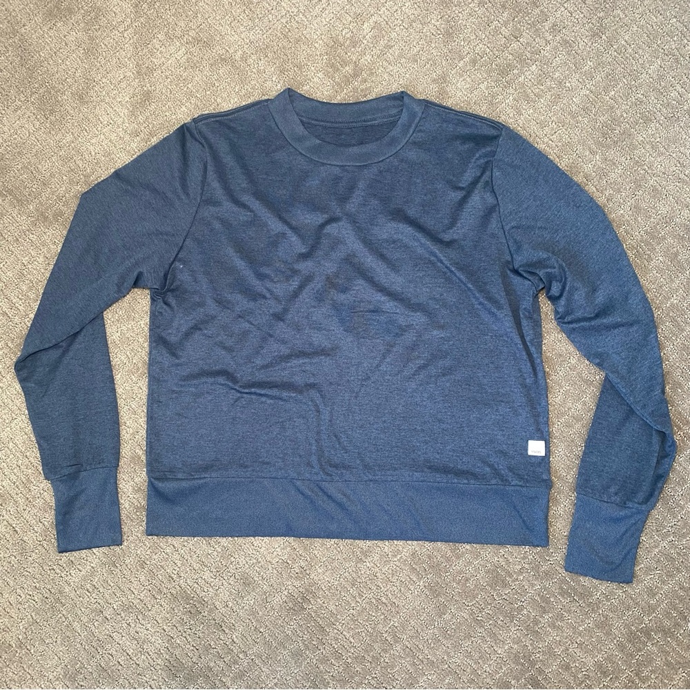 Vuori Daydream Crewneck Heather Blue Soft Cotton Blend